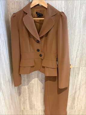 Femme Tailored Brown Peplum Blazer